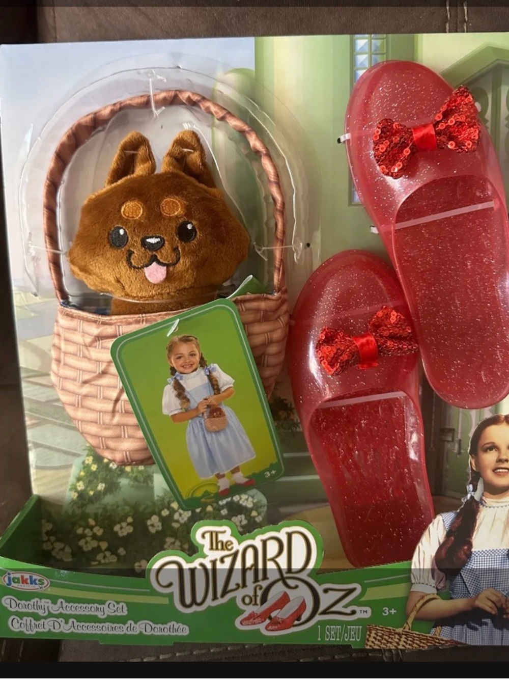 Dorothy Accessory Set - Red Shoes & Brown Dog Basket